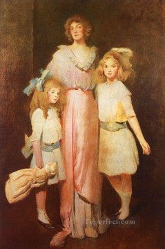 ジョン・ホワイト・アレクサンダー Painting - ダニエルズ夫人と2人の子供 ジョン・ホワイト・アレクサンダー